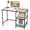 Black, variant on Costway Computer Desk Tempered Glass Workstation Vanity Table with 2-Tier Storage Shelves Gold
