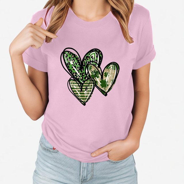 LSLJS T-shirt Imprimé pour la Saint-Patrick avec Col Rond et Manches Courtes, Cadeaux pour Femmes