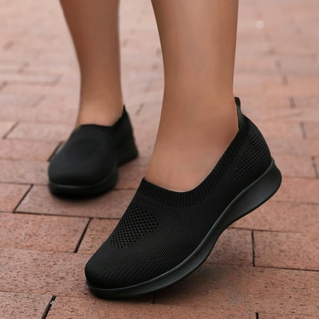 

NEGJ Slip On Breathe Mesh Walking Shoes Women Fashion Sneakers Comfort Flat Loafers