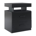 thumbnail image 4 of SAYGOGO Black Nightstand with RGB LED Lights, 2 Fabric Drawers, Modern End Table for Bedroom, Living Room, Office, 4 of 9