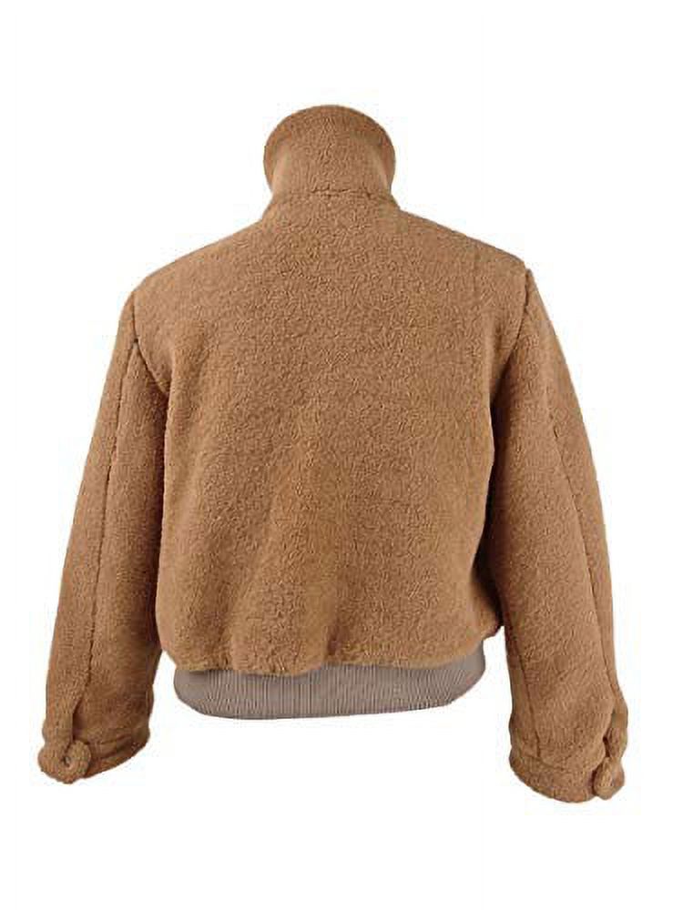 Collection B Juniors' Faux-Fur Teddy Bomber Jacket (Camel, L) - image 2 of 2