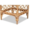 thumbnail image 4 of Baxton Studio Orchard Modern Bohemian White Fabric Upholstered and Natural Brown Rattan Ottoman, 4 of 6