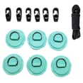 thumbnail image 1 of Transemion 6 Pieces Stainless Steel D-Ring Patches Inflatable Boat Tie-Downs Lashing Rings Canoe Water Sports Replacement Parts Green, 1 of 6