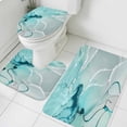 thumbnail image 3 of Aqua Marble Bath Mat 3 Piece Bathroom Rug Set, Modern Abstract Gradient Water Fluid Art Non Slip Bath Rug Contour Mat and Toilet Lid Cover, Absorbent Shower Mats Soft Bath Rugs and Mats Sets, 3 of 8