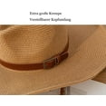 thumbnail image 3 of Sombrero de vaquero unisex, sombrero de paja, sombrero occidental para hombre, sombrero para el sol de verano, sombrero panamá de paja, 3 of 5