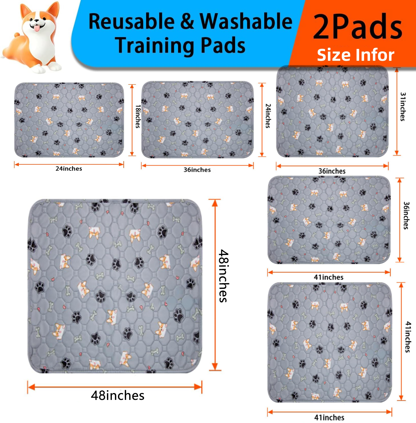 NYTTLIV Washable Puppy Pads, 2 Pack Reusable photo 5