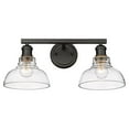 thumbnail image 2 of Yep by Golden Lighting Carver 2-light Vanity in Matte Black and Clear Glass, 2 of 3
