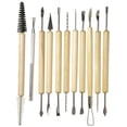 thumbnail image 1 of 11pcs Clay Sculpture Kit Carved Smoothing Wax Ceramic Pottery Tools Carving Cutters Brush Set, 1 of 9