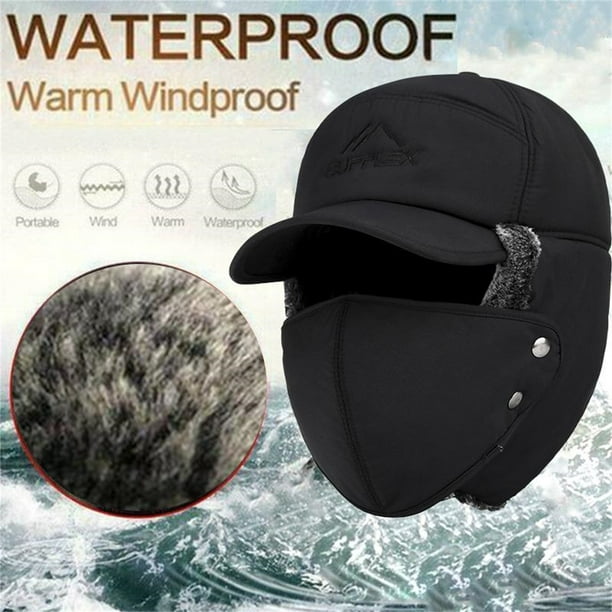 Gorro de Invierno 3 En 1 con Orejeras, Forro Térmico, Resistente Al Viento y Cálido, para Ciclismo y Motocicleta.