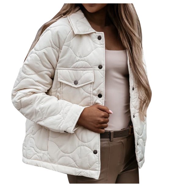 Gibobby Abrigos para mujer, Chamarra acolchada ligera con capucha para mujer, plegable, con capucha(Blanco,XG)