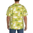 thumbnail image 3 of Uemuo Easter Bunny Pattern Cotton Linen Short Sleeve Shirts,Casual Lightweight Button Down Shirts,Vacation Beach Summer Tops-4X-Large, 3 of 7