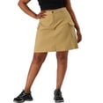 thumbnail image 3 of Women's Plus Size SkirtLine Casual Above Knee Zipper Front Flare Skirts Khaki 2X, 3 of 7