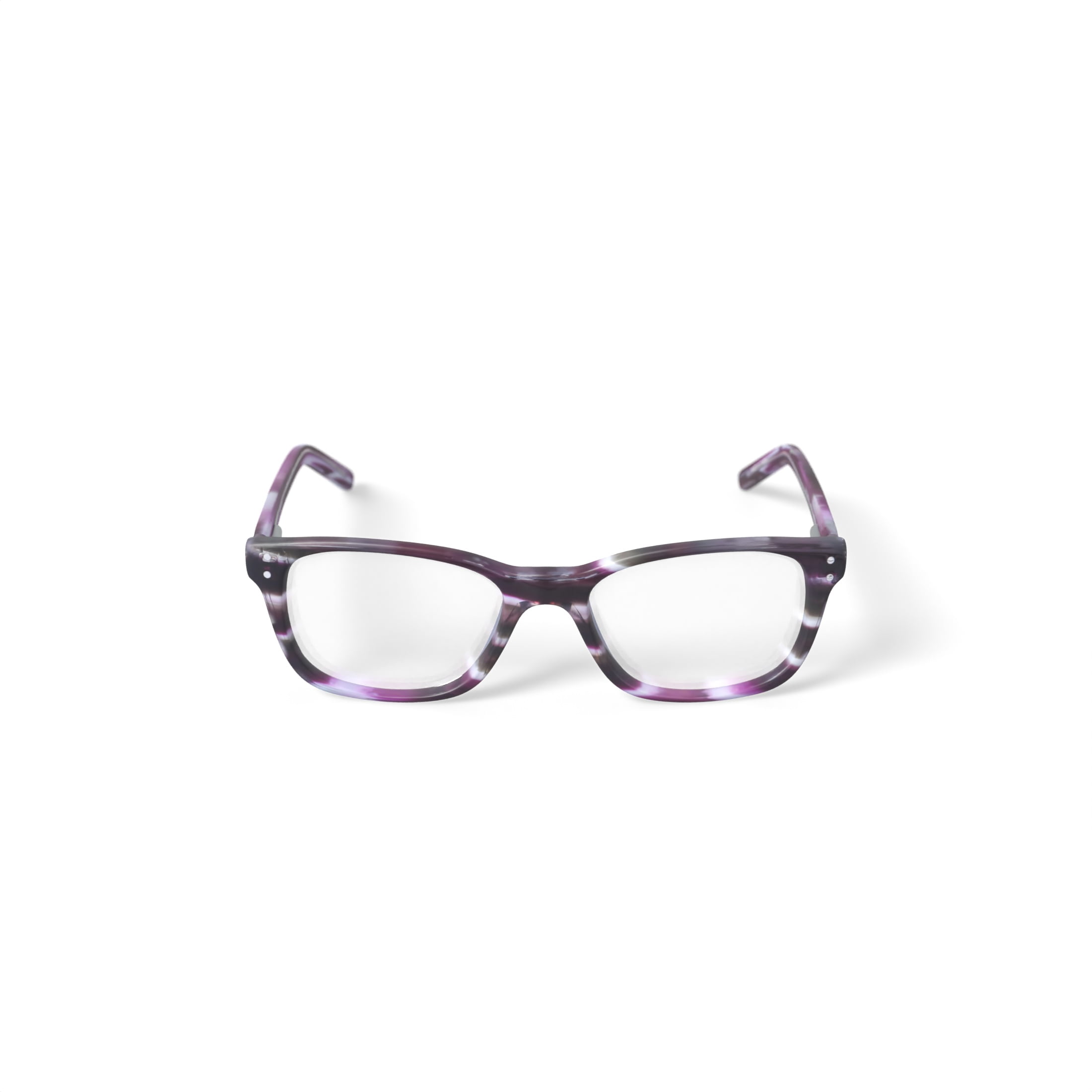 Walmart Youth FM13069 Square Prescription Eyeglasses with Case, Green/Purple Stripes