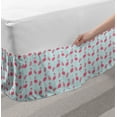 thumbnail image 2 of Artwork Bed Skirt, Flamingo and Tropical Leaves Slender Silhouette, Elastic Bedskirt Dust Ruffle Wrap Around for Bedding Decor, 4 Sizes, Dried Rose and Baby Blue, by Ambesonne, 2 of 2
