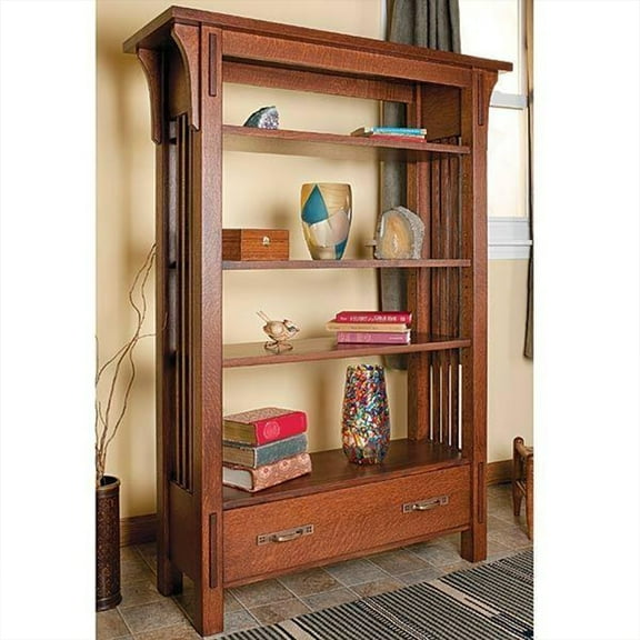 Woodcraft Project Paper Plan To Build Arts & Crafts Bookcase - Material Not Included