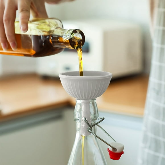 Silica Gel Funnel, Kitchen Bottle Filler, Food-Grade, BPA-Free, Stacking Design, Home Bar, Office Use, Glass Jar Adapter, Stainless Steel Mesh, Lab Equipment, Industrial Filling SOPABCP Under 10