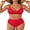 Red, variant on Asoul Bikini Sets for Womens V Neck High Waisted Swimsuits Ruched Two Piece Bathing Suit