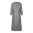 thumbnail image 5 of Enjoytime Women's Cotton And Linen Dress Long Sleeve Loose Flowy Summer Dresses With Pockets Round Neck Flowy Loungewear Maxi Dress Clothes, 5 of 7