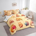 thumbnail image 3 of Homewish Kawaii Brown Capybara 7-Piece Twin Bedding Sets for Boys Girls,Dreamy Princess Bedding Comforter Set,Cartoon Cute Animal Breathable Sheet Sets,Lightweight Room Decor,Reversible, 3 of 8