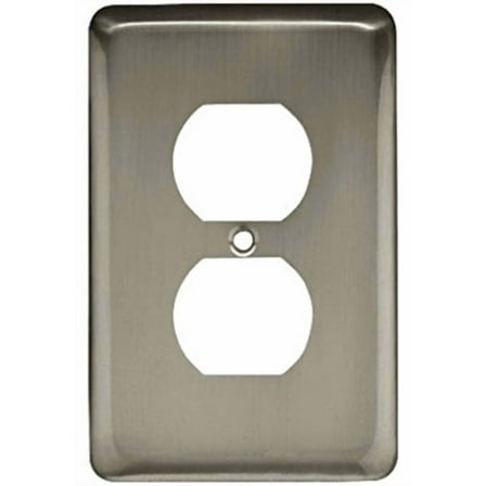 Brainerd W10249-SN Satin Nickel Stamped Single Duplex Outlet Cover Plate