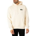 thumbnail image 2 of Lacoste Loose Fit Organic Cotton Pullover Hoodie, Beige, 2 of 6
