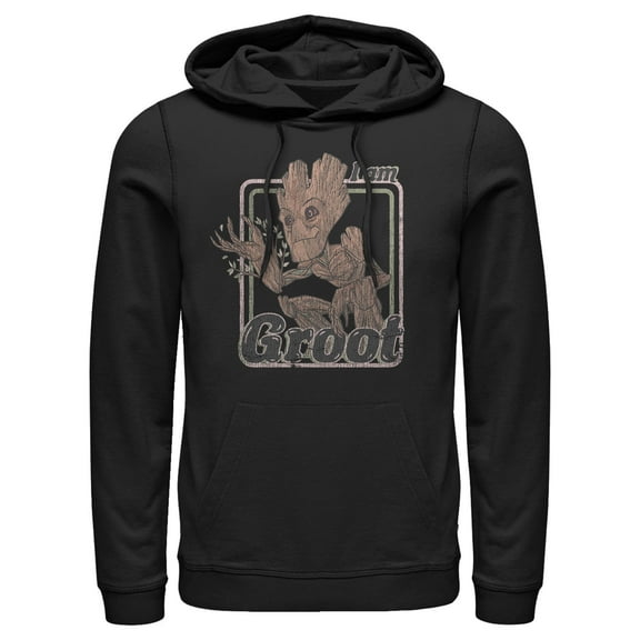 Men's Marvel Guardians of the Galaxy Retro I am Groot Portrait Pull Over Hoodie