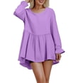 thumbnail image 6 of JJHGVB Lightweight Sweatshirts for Women Casual Boho Spring Trendy Dress Shirts Comfort Summer Business Work Tops Business Casual Tops for Women Casual Basic Tee Dressy Casual Soft Purple 2XL, 6 of 9