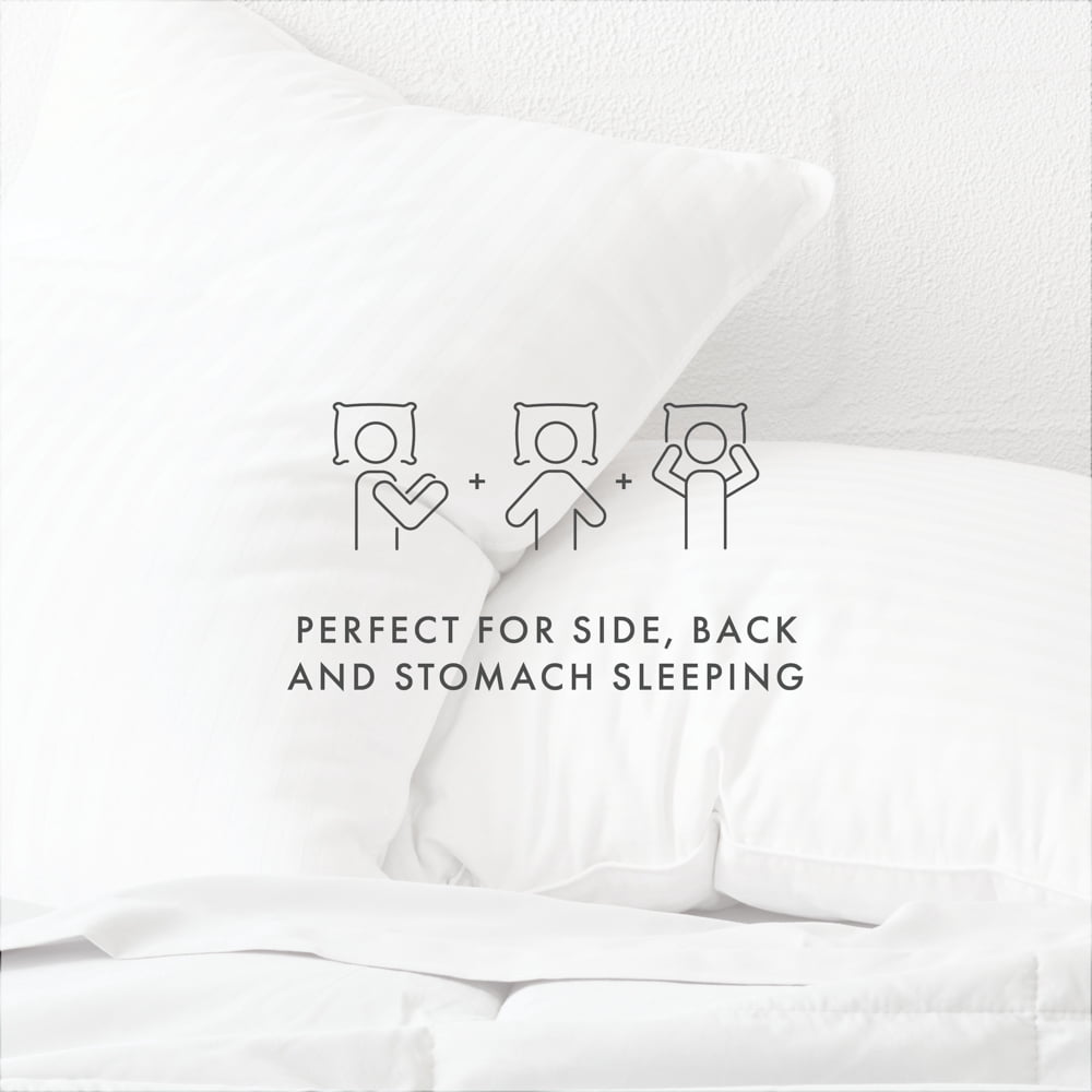 Cooling Gel Fiber Bed Pillow 2-Pack Standard/Queen Size For All Sleep Styles - Back, Side and Stomach Sleepers