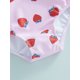thumbnail image 4 of Traje de baño de verano para niñas, Trajes de baño de manga cruzada sin espalda con estampado de fresas dulces, 4 of 4