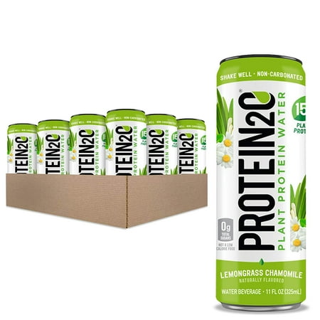 Protein2o 15g Plant-Based Protein Drink, Lemongrass Chamomile (12 Count)