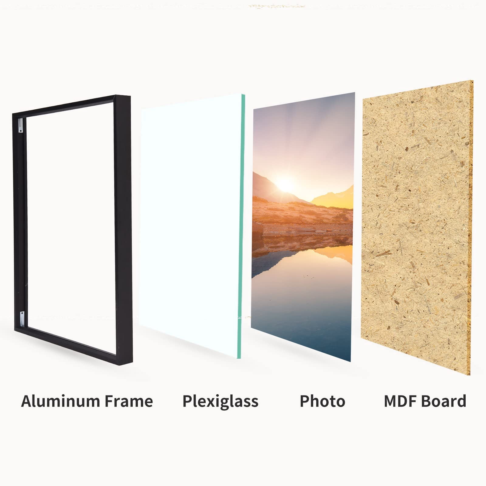 Podronale 2 Packs 24x32 Poster Frame, Black, Aluminum Alloy