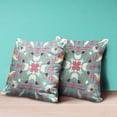 thumbnail image 4 of Amrita Sen Venetian Flower Paisley Duo Indoor/Outdoor Pillow with Removable Cover in Mint Pink16x16, 4 of 5