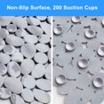 thumbnail image 3 of Semfri Pebble Bath Tub Shower Mat 35 x 16 inch Non Slip Bathtub Mat for Bathroom Showers with Drain Holes and Suction Cups Gray, 3 of 5