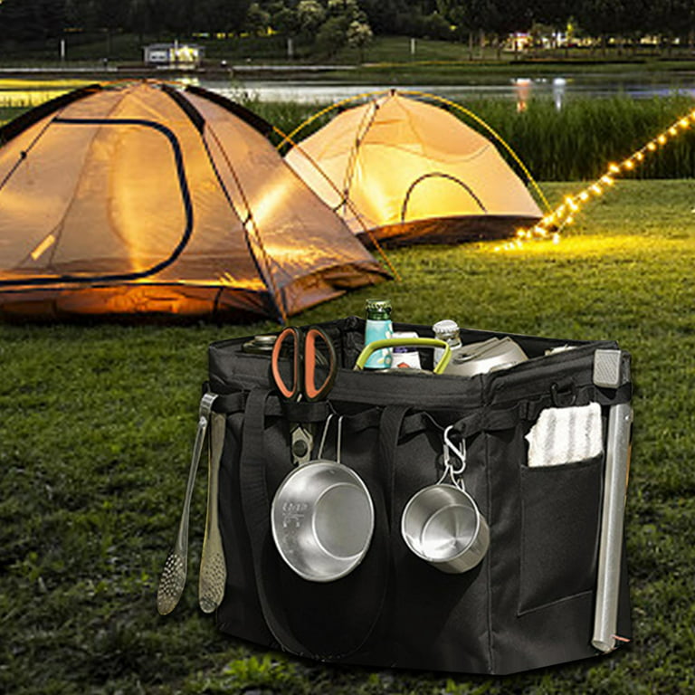 Camping Storage Bag Tote Versatile Utility Carry Bag Black for