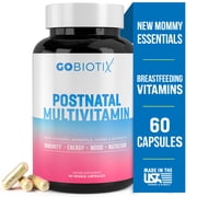 (2 pack) GoBiotix Postnatal Vitamins for Women Breastfeeding, Organic Supplement for Energy & Lactation Support, 60 Caps