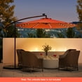 thumbnail image 1 of Costwsy 10 Ft Patio Solar LED 40 Lights Offset Umbrella Crank Cross Base Wine Orange, 1 of 10