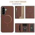 thumbnail image 2 of Decase Removable 2-in-1 Magnetic Wallet Case Compatible with Samsung Galaxy A36 5G,PU Leather Flip Cover with RFID Blocking,6 Card & Cash Slots,Shockproof Anti-Scratch PC+TPU Back Cover,Brown, 2 of 12