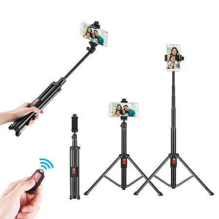 55inch Flexible Tripod Selfie Stick Support Stand with Remote for iPhone X 8 7 6 plus for Samsung Galaxy Note 8/S8 for GoPro Hero 6/5/4/3+ DSLR