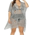 thumbnail image 5 of Frostluinai Bathing Suit Cover Ups For Women Crochet Dress Mesh Knitting Smock Tops Plus Size Sarong Swimsuit Coverups Bikini Cover-Up For Swimwear, 5 of 9