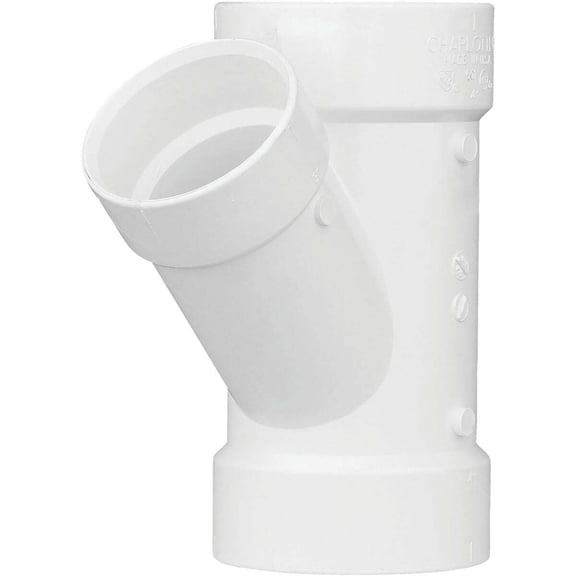 Charlotte Pipe 4 In. x 3 In. Schedule 40 DWV Reducing PVC Wye PVC 00601 2000HA