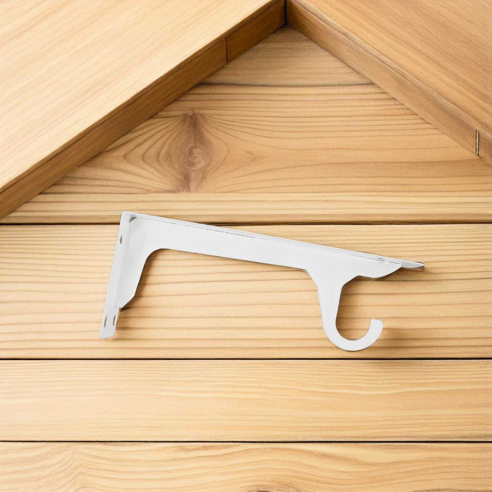 AURARMLET Heavy Duty Hanging Rod Support Brackets 2 Pack White Iron Shelf Brackets for Closet Organization and Home Decor