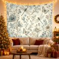 thumbnail image 3 of Dragonflies and Butterflies Among Blue Flowers Serene Watercolor for Nature Lovers Botanical Garden Wall Art Housewarming Gift Tapestry Wall Hanging for Bedroom and Living Room, 3 of 7