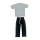 thumbnail image 3 of Conjunto de pantalón de manga corta casual a escala 1/6, ropa en miniatura, ropa deportiva realista. en blanco y negro, 3 of 9