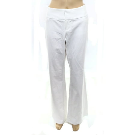 INC NEW Bright White Womens Size 14 Curvy Fit Flare Leg Trouser (Best Ski Pants For Curvy Figure)