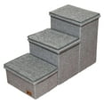 thumbnail image 1 of S SERENABLE 3 Tier Dog Stairs with Storage Compartments Scratch Resistant Older Cat Ramp Grey, 1 of 8