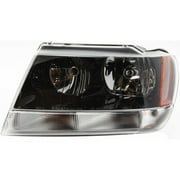 Headlight Left Black Int with Clear Signal Lens For 2002-04 Jeep Grand Cherokee