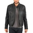 thumbnail image 2 of Men Leather Jacket Slim Fit Biker Motorcycle Genuine Lambskin Jacket A673, 2 of 4