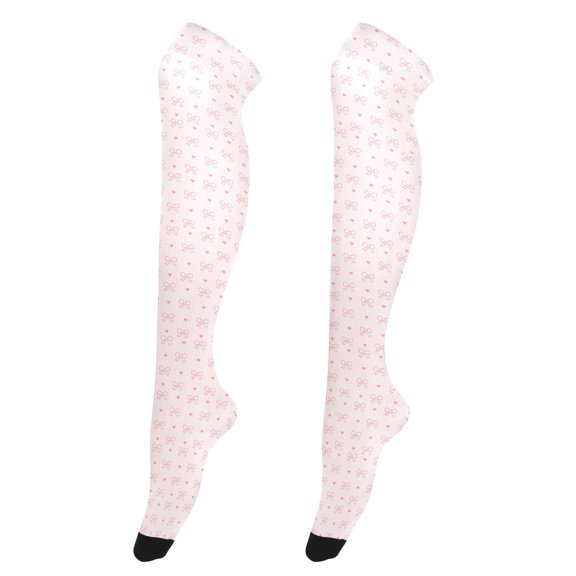 Striped Pink Butterfly High Thigh Socks Over Knee Thin Tights Long Stocking for Women Leg Warmer