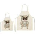 thumbnail image 1 of Awdenio Tablier Sans Manches en Coton Lin Imprimé Chien Carlin pour Cuisine, 1 of 1