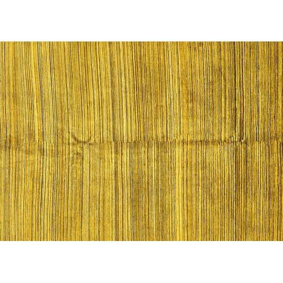 Ahgly Company Machine Washable Indoor Rectangle Abstract Yellow Modern Area Rugs, 8' x 12'